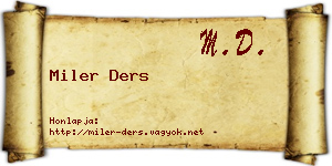 Miler Ders névjegykártya